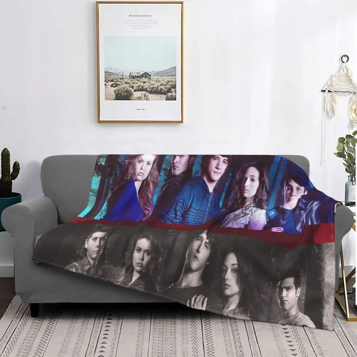 

Teen Wolf Blankets Flannel Spring Autumn Sci-Fi Supernatural Portable Soft Throw Blanket for Home Car Quilt