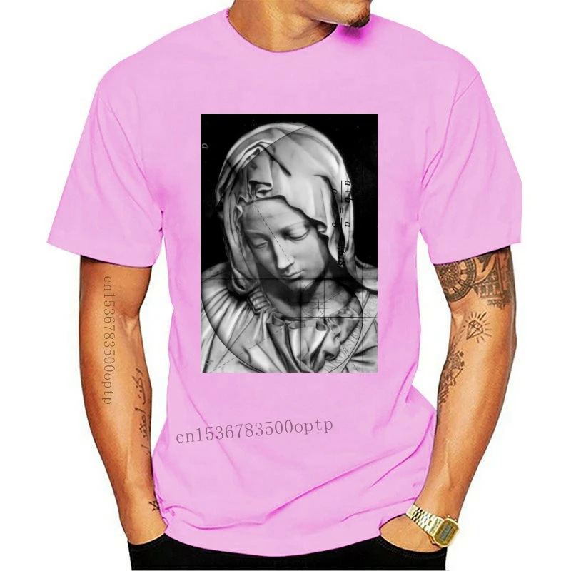 

New Piety Of Mary Leonardo Da Vinci Shirt 73 T Shirt Golden Mean Fabraconi Geometry 100% Cotton T Shirts Brand Clothing Tops Tee
