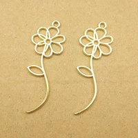10pcs 16x44mm flower charms for jewelry making cute earring pendant necklace bracelet bangle accessories diy craft supplies