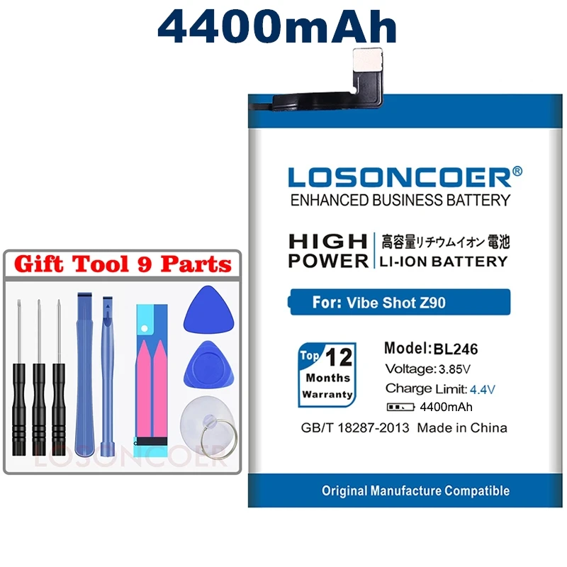 LOSONCOER 4400 мАч BL246 батарея для lenovo VIBE SHOT Z90 Z90-3 Z90-7 Z90A40 Макс Замена литий-ионная батарея для мобильного телефона
