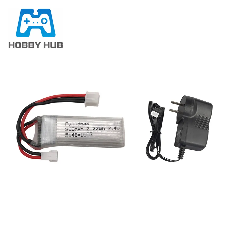 Синий 7,4 V 300mAh LiPo батарея для WLtoys F959 XK DHC-2 A600 A700 A800 A430 2.22Wh RC Дрон запасные части 7,4 v 2s li-po батарея 2 шт - Цвет: Синий