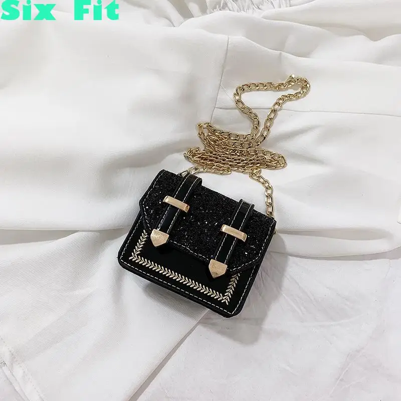 

2021 New Small Bag Women Korean Version Square Wide Shoulder Strap Chain Joker Shoulder Messenger Crocodile Totes Crossbody Bag