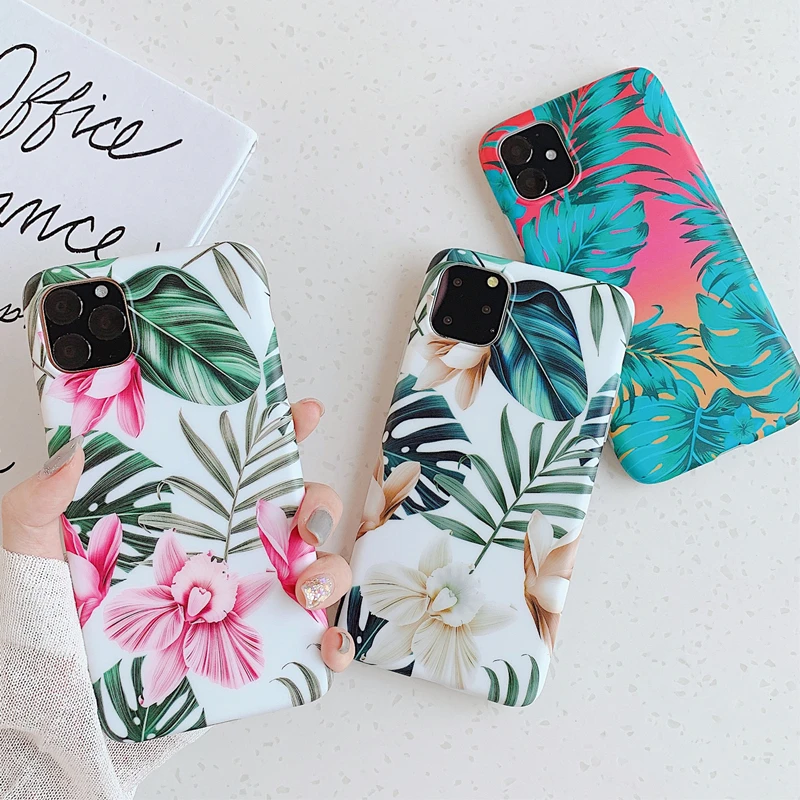 KEXIN banana leaf Art Цветы Чехол для Телефона iPhone 11 Pro XS Max XR 6 6S 7 8 Plus X Ретро Стиль Цветочный