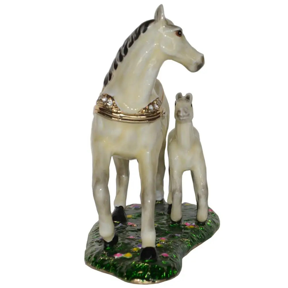Шкатулка для брелоков с белой лошадкой и младенцем шкатулка украшений лошадью