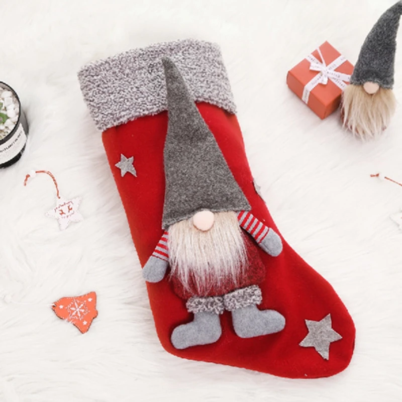 

2-Piece Set Of Christmas Ornaments Christmas Stockings Christmas Gift Bags Candy Bags Old People Snowman Gift Bags