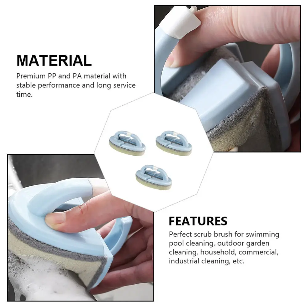 

3pcs Folding Brush Pool Scrub Brush Handheld Brush Swimming Pool Brush