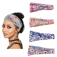 new printed headscarf colorful peacock hairband headscarf for women simple tied hair headband travel party hair accessories