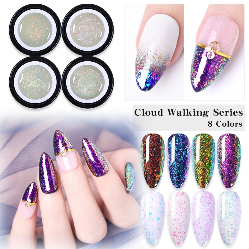 От BORN PRETTY Cloud прогулочная серии Гель лак для ногтей 5 мл 3D Хамелеон блестками