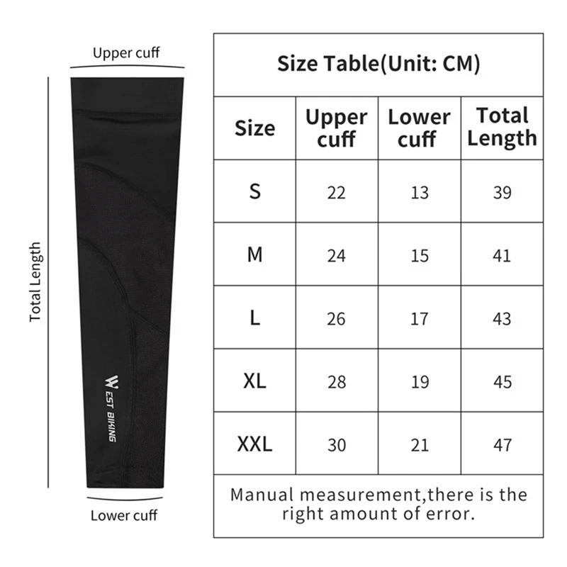 

WEST BIKING Arm Warmer Sun UV Protection Sports Running Bike Cycling Basketball Golf Elbow Men Arm Sleeves Cover