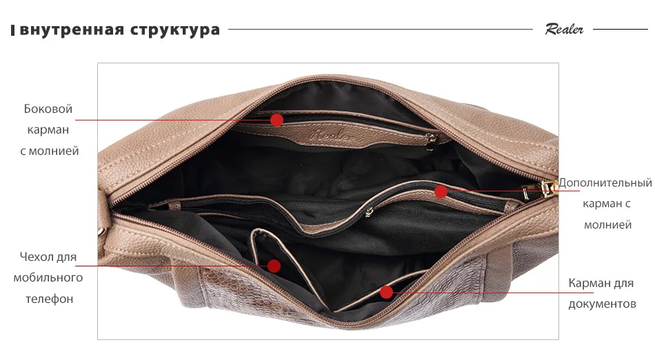 REALER женская сумка на плечо, большая дамская сумка с короткими ручками, новая дизайнерская модная сумка для женщин