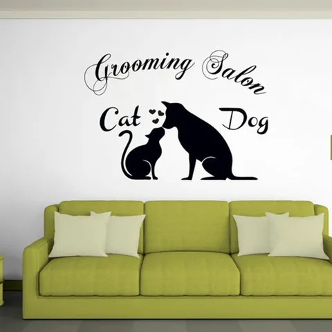Наклейка на стену для домашних животных, больничная наклейка для груминга собак, кошек, лучших друзей, животных, виниловые наклейки на стены, окна, двери, постеры, декор для росписи A436