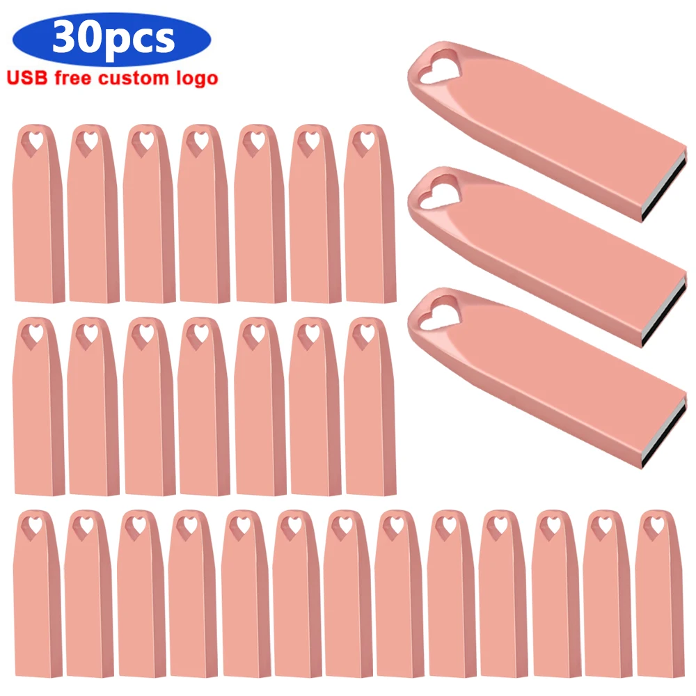 

bulk 30pcs USB Flash 2.0 PenDrive 16GB 32GB Flash memory USB stick 64GB 128GB Free Customize LOGO Memory Stick For wedding