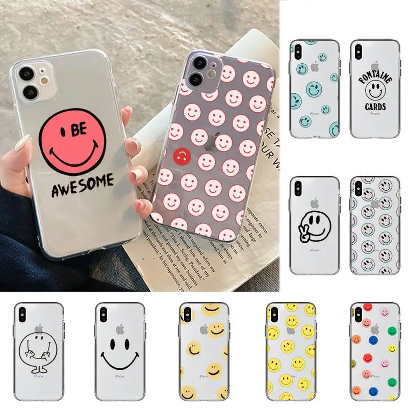 

Smile Face Phone Case for iphone 13 6 6S 7 8 Plus X 5S SE 2020 XR 11 12 pro XS MAX Cover