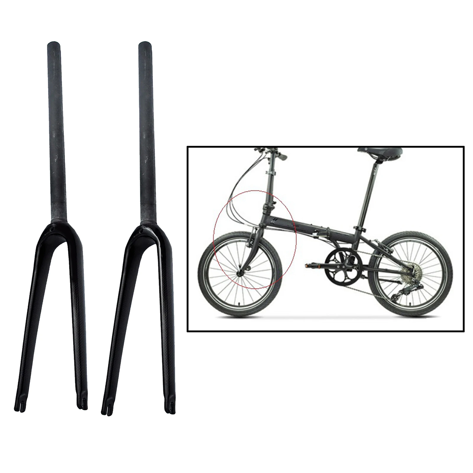 

Rigid Bike Fork MTB Lightweight 1-1/8'' Threadless Front Fork
