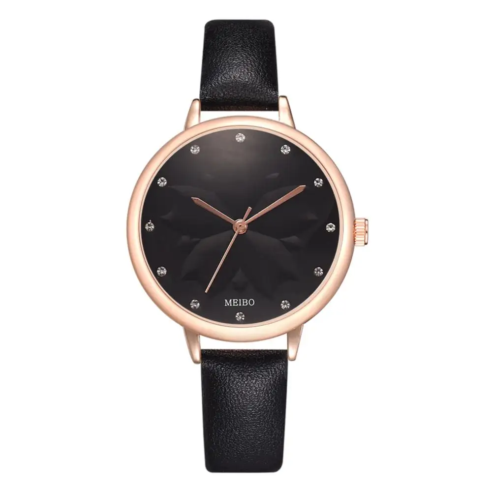 Fashion Leather Strap Women Watch Casual Love Flowers Quartz Wrist Ladies Luxury Watches relogio feminino Gift | Наручные часы
