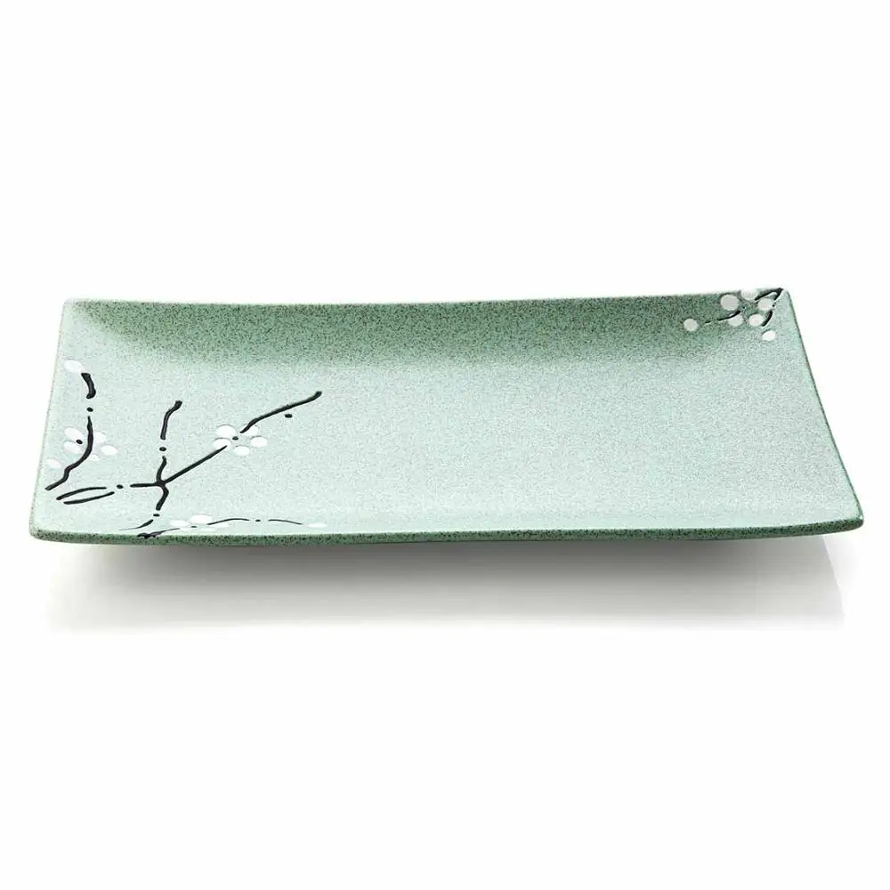 12inch rectangle 1 шт. прямоугольная керамическая посуда столовый набор японская суши квадратная столовая тарелка соусник тарелка тарелки для суши - Цвет: 12inch rectangle