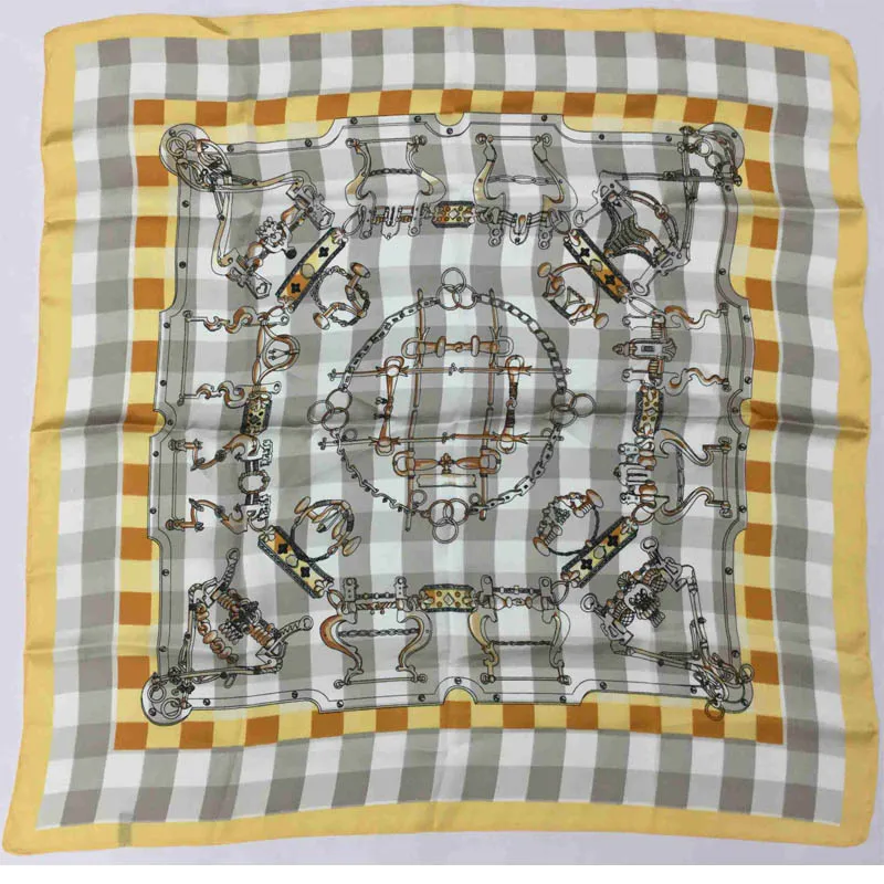 Распродажа бандана в клетку шарф для волос дизайн носовой платок с геометрией