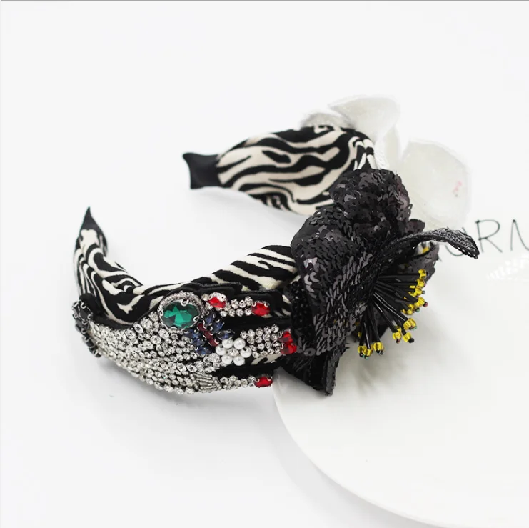 

New Bohemian style luxury diamond-studded scales petals spider headbands ladies travel dance party hair accessories