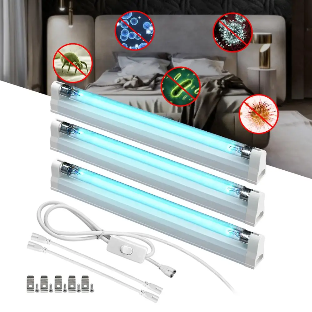 

8W 6W Germicidal Light T5 Tube UVC Sterilizer Kill Dust Mite Eliminator UV quartz lamp For Bedroom /Hospital uv light sterilizer