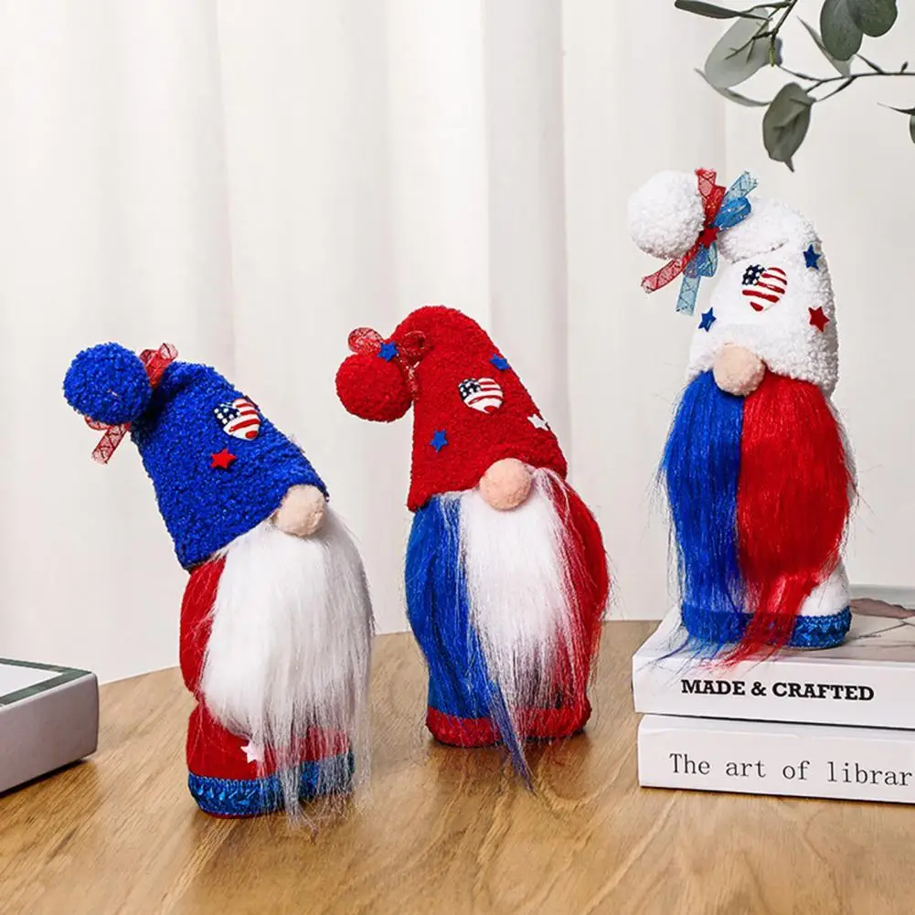 

American Festival Independence Day Top Hat Faceless Forest Old Man Doll Doll Creative Home Decoration Handmade Knitted Fabric