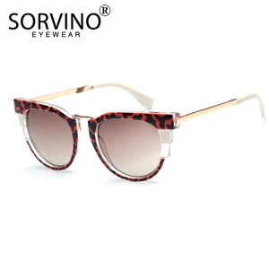 Солнцезащитные очки SORVINO женские, в стиле ретро, кошачий глаз, летние, 2020 оттенков, большие, дизайнерские, в стиле 90-х, коричневые, золотые, P422