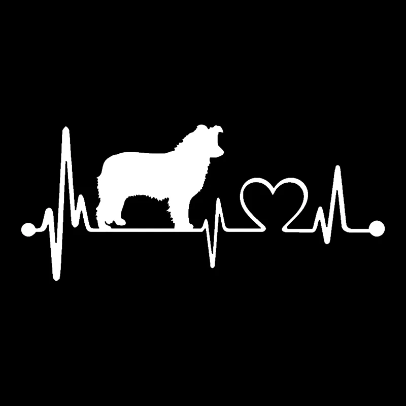 

Автомобильная наклейка с изображением собаки бордер колли сердцебиения переводная картинка Автомобильная наклейка водонепроницаемые Автомобильные украшения на корпус автомобиля бампер заднее окно ноутбук # S60331