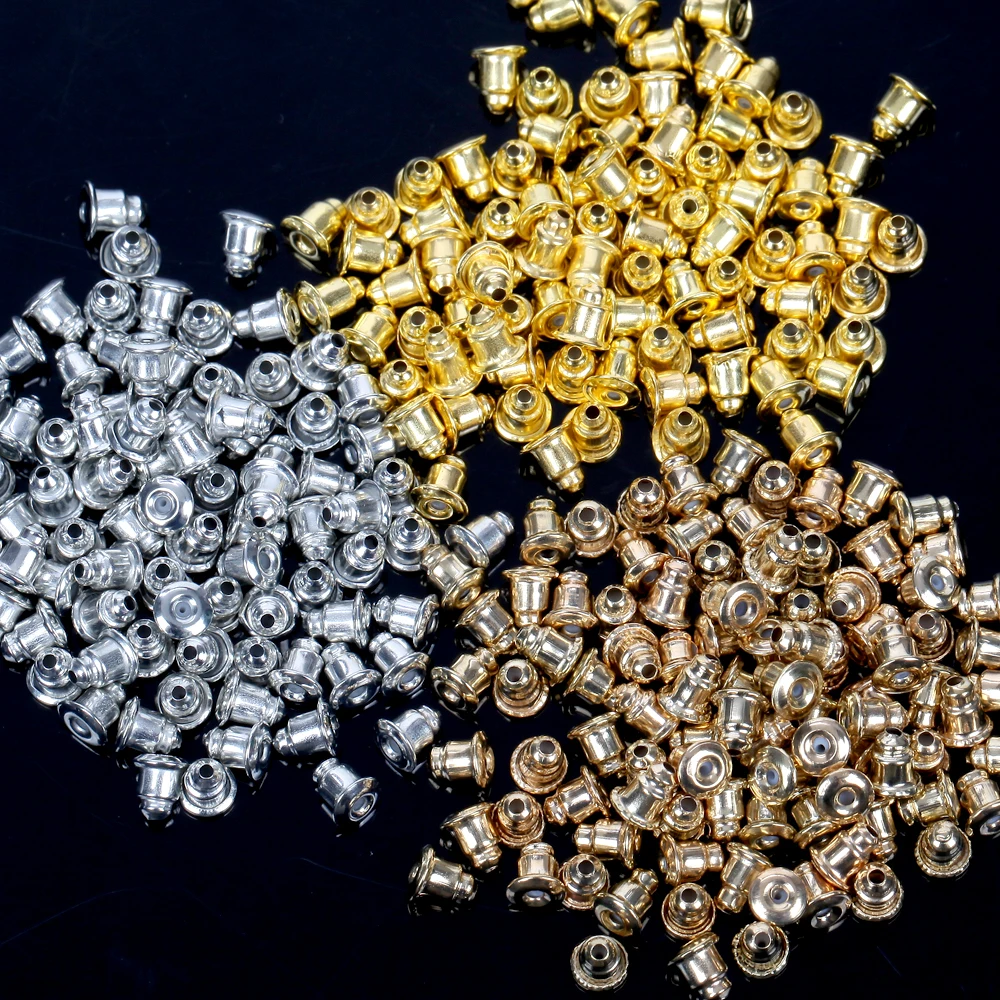 

200pcs 5x5mm Earring Backs Hooks Ear Plug Blocked Caps Earring Sleeves For Jewelry Making DIY Accessories