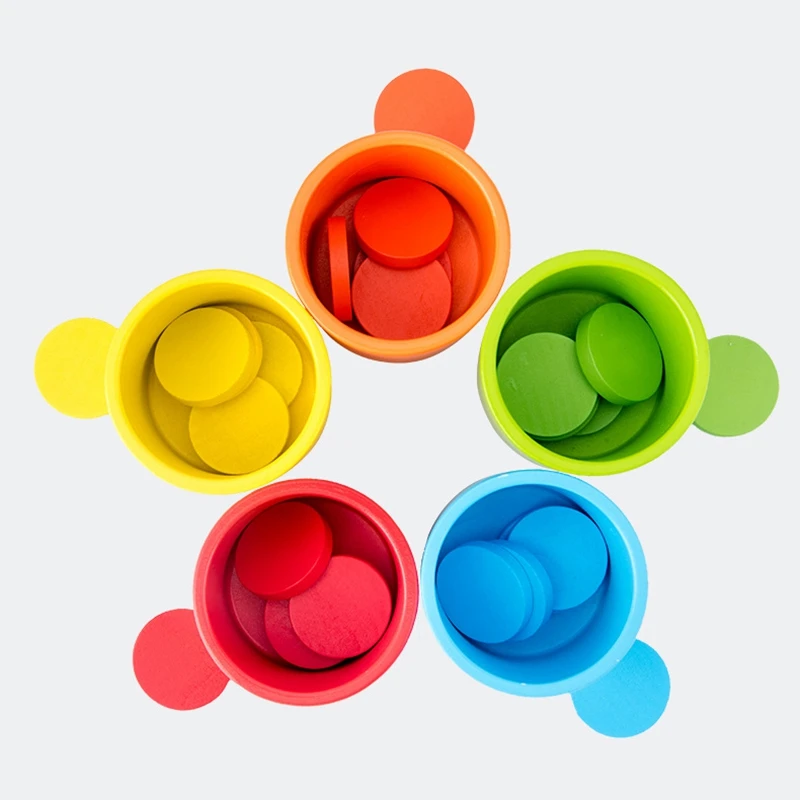

Color Classification and Matching Cup Kids Early Educational Toy for Children Baby Wooden Toys Desk Game
