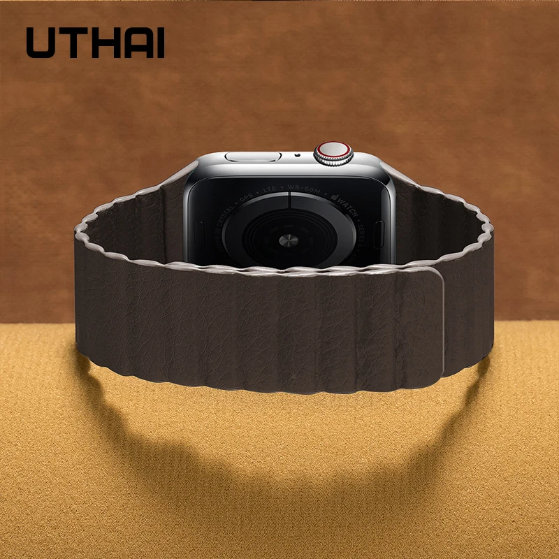Утхай B09 кожаная Петля ремешок для наручных часов iWatch 3/2/1 38 мм 42 Магнитная Apple Watch