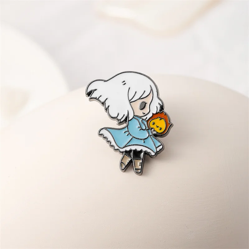 Значок с эмалью ходячие замки милый мультяшный волшебник брошь в виде медали