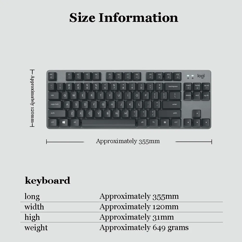 Проводная игровая механическая клавиатура Logitech K835 TKL 84-клавишная Клавиатура cherry