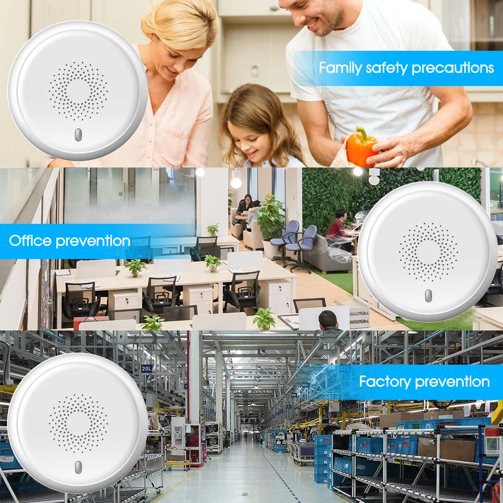 ZigBee Tuya детектор горючих газов натуральный CH4 утечки нефтяного газа звуковой