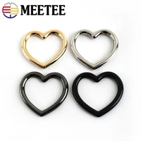 1030pcs meetee alloy peach heart buckle white nickel love ring metal buckle thick round wire diy hardware luggage accessories