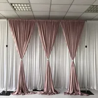 2020 October New Design 3m Hx 6mW  Hot Sale  white background + Blush Pink Curtain Drape Wedding Backdrop