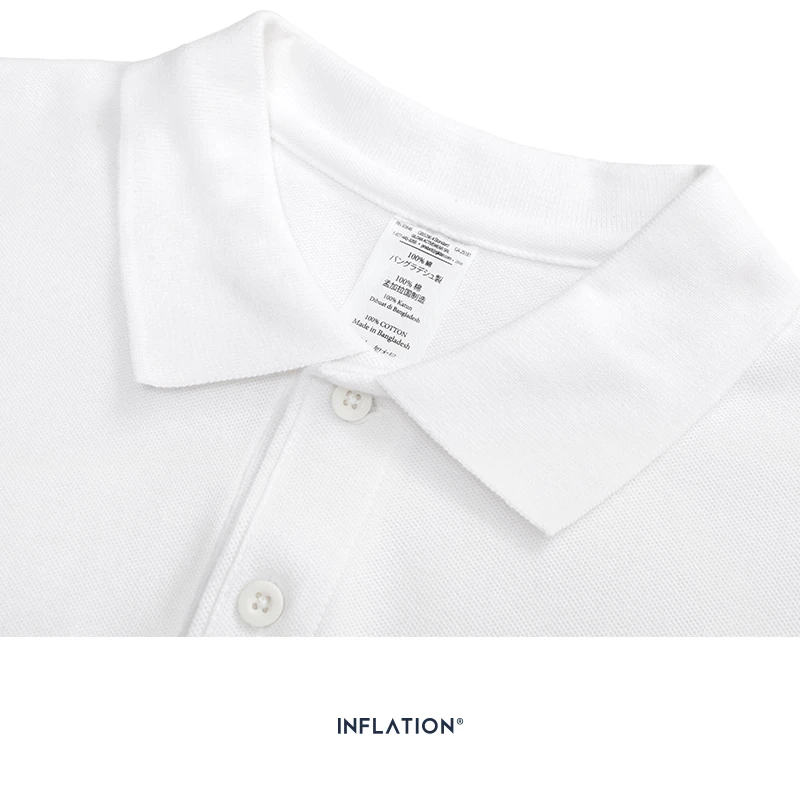 Мужская Однотонная рубашка-поло INFLATION Классическая из 100% хлопка с короткими