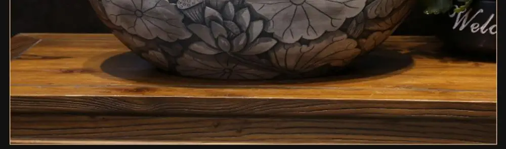 Резная антикварная художественная керамическая раковина для ванной комнаты