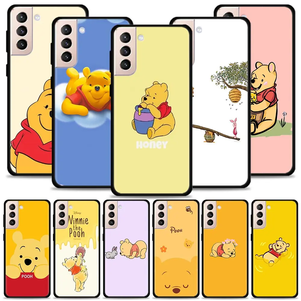 

Shell For Samsung Galaxy S10 S9 S8 Plus S7 S10e Note 20 9 Cover Silicone Shell Fundas Disney honey Winnie the pooh yellow
