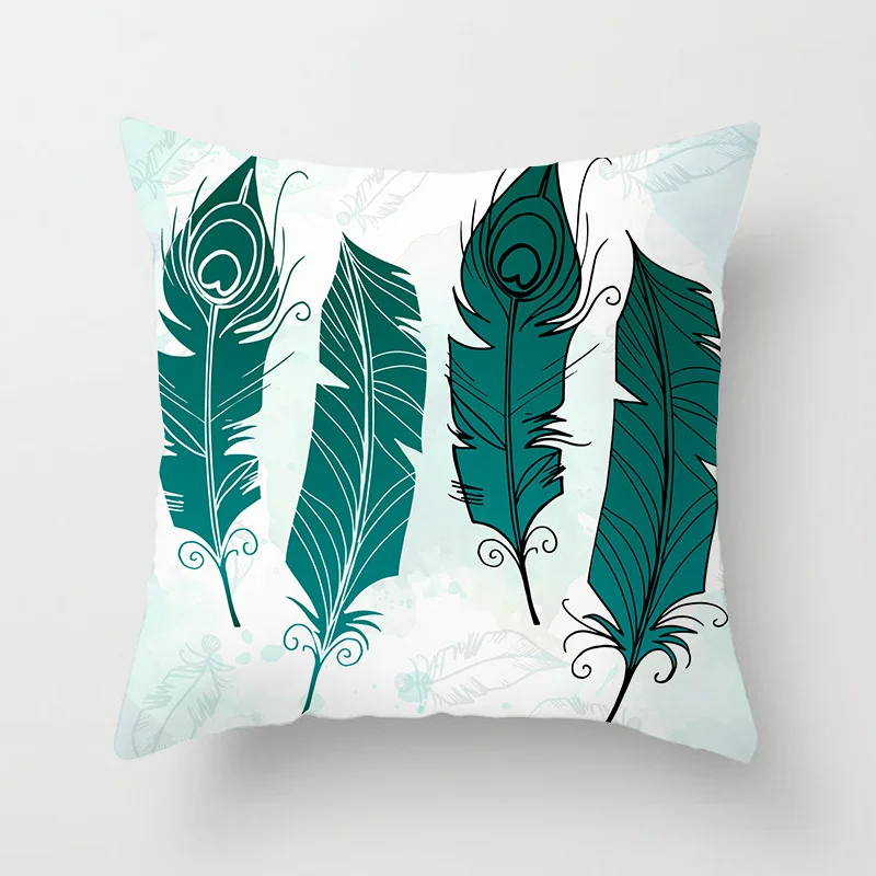 Boho Indain красочными перьями в стиле Ловец снов 45*45 см Печатный чехол для подушки из