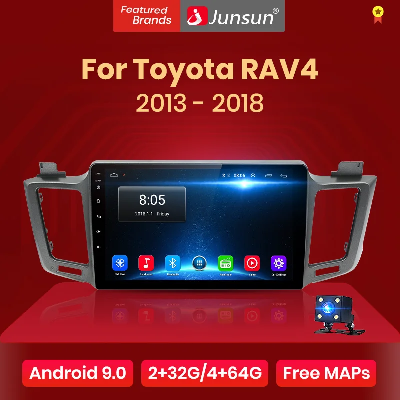 Junsun Штатное Головное устройство Toyota RAV4 2012 2013- GPS Android 8.1 aвтомагнитола магнитола 2 din автомагнитолы Андроид для Тойота рав4 рав 4 штатная магнитола автомобильная мультимедиа 2 дин навигатором