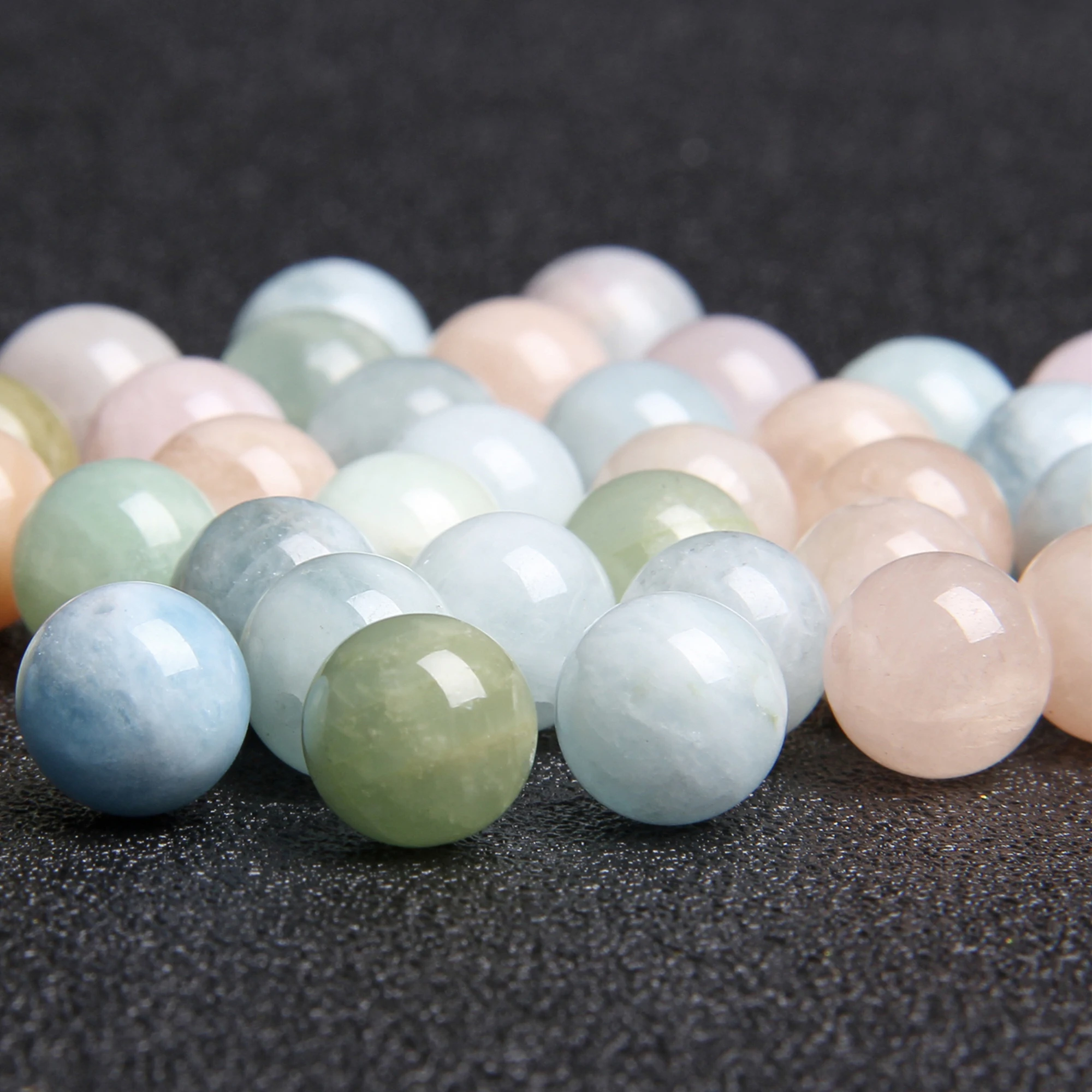 Бусины Из Натурального морганита круглые бусины с отверстием насыпью 4 6 8 10 12 мм