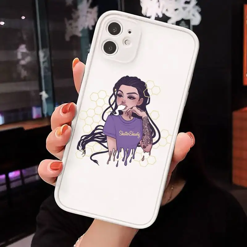 

European and American style girl cartoon art Phone Cases Matte Transparent for iPhone 7 8 11 12 s mini pro X XS XR MAX Plus