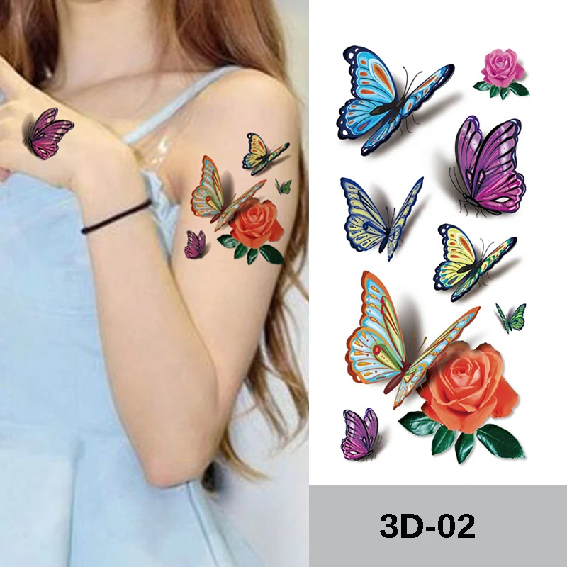 200 шт./лот красивые милые сексуальные боди-арт красота макияж цветок бабочка