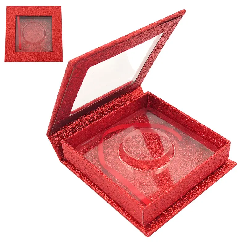 

wholesale false Eyelashes Packaging Box Lash Boxes Packaging Custom Logo Faux Mink Lashes Strip glitter shiny Empty Case Vendors
