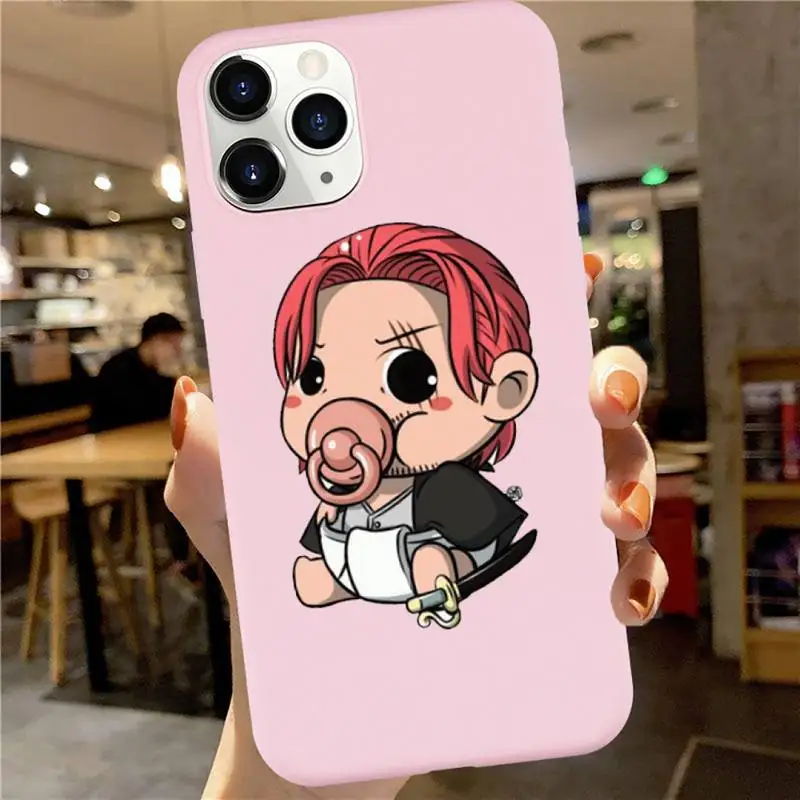 

anime cute funny one piece Phone Case Candy Color for iPhone 6 7 8 11 12 s mini pro X XS XR MAX Plus