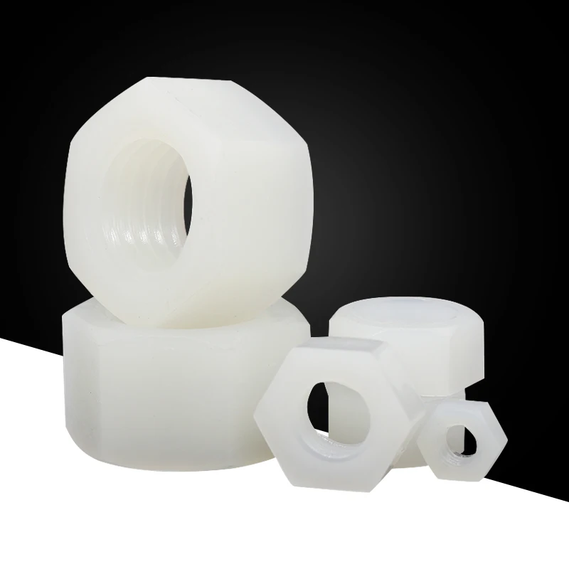 5-100 нейлон нержавеющая сталь шестигранные гайки M2 M2.5 M3 M4 M5 M6 M8 M10 M12 M14 M16 M18 M20 белого