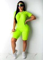 brand new women casual solid color sports suit female crop top shorts outfit workout clothes tracksuit outfits 3 colors