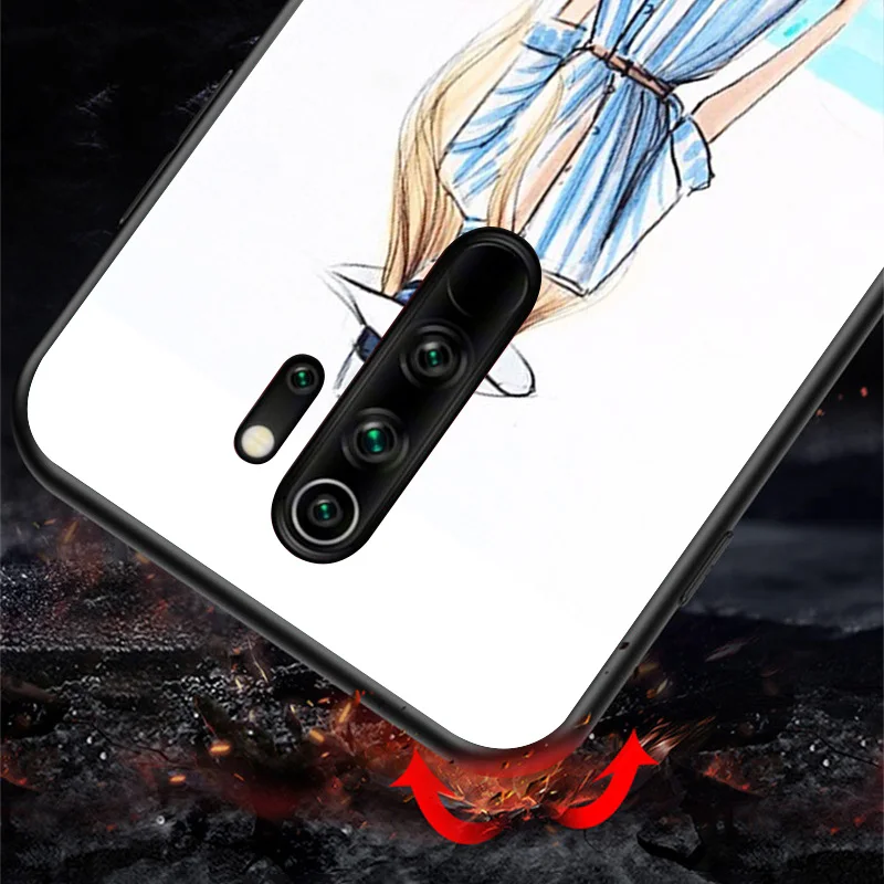

Girl Summer Travel Beach Black Cover For Xiaomi Redmi 10X 9I 9C 9A 9 GO K30 Ultra K20 8A 8 7A 7 S2 6 Pro 5G Phone Case