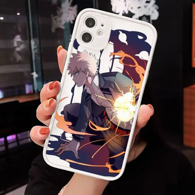

My Hero Academia Anime Phone Cases Matte transparent For White iPhone 12 Mini 11 Pro XR XS Max 7 8 Plus X Back Cover