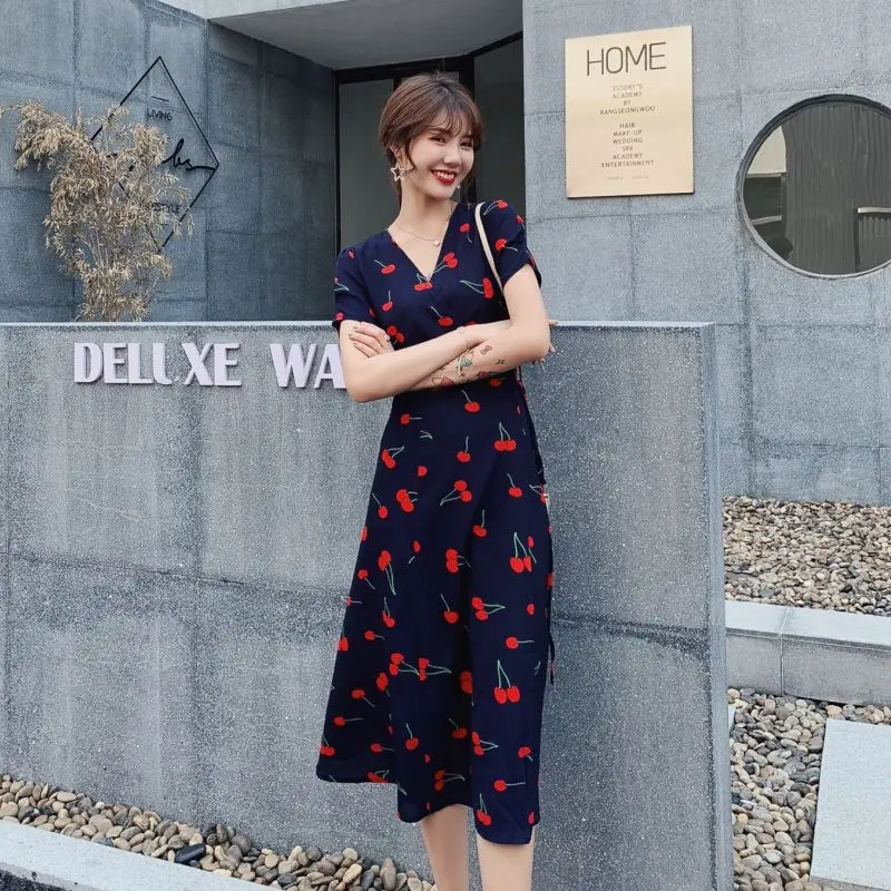 COIGARSAM French Style Women Long dress New Summer Dresses 1945 | Женская одежда