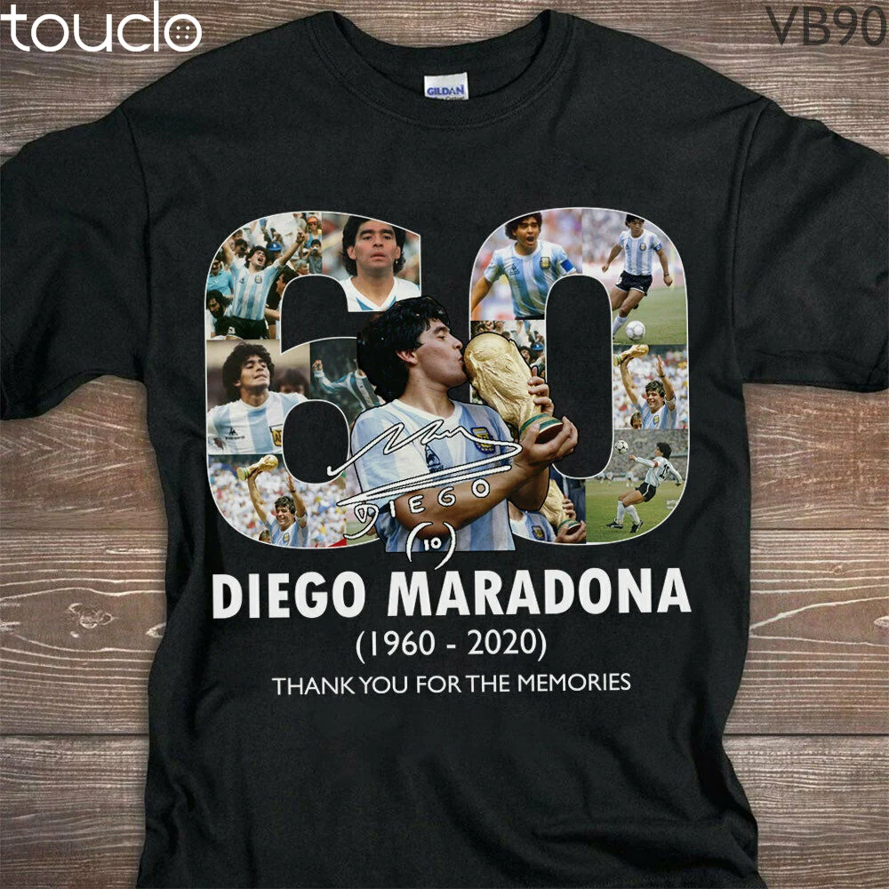 

Goodbye Diego Maradona Tribute 1960-2020 T-Shirt R.I.P Soccer Legend 10 Maradona Rip Custom Aldult Teen Unisex Digital Printing